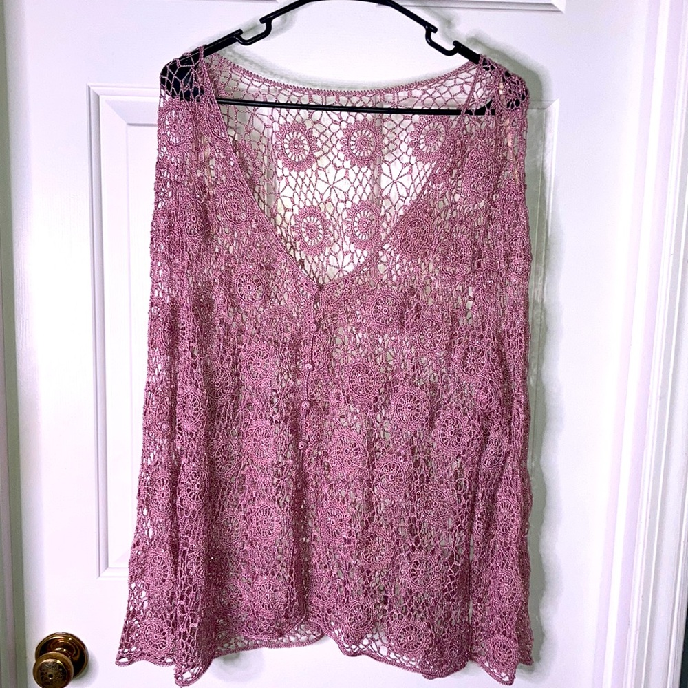 Cachet Mauve Crochet Dress
